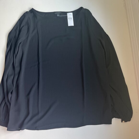 NWT Black Boatneck Ann Taylor Blouse (XS) - Picture 1 of 5